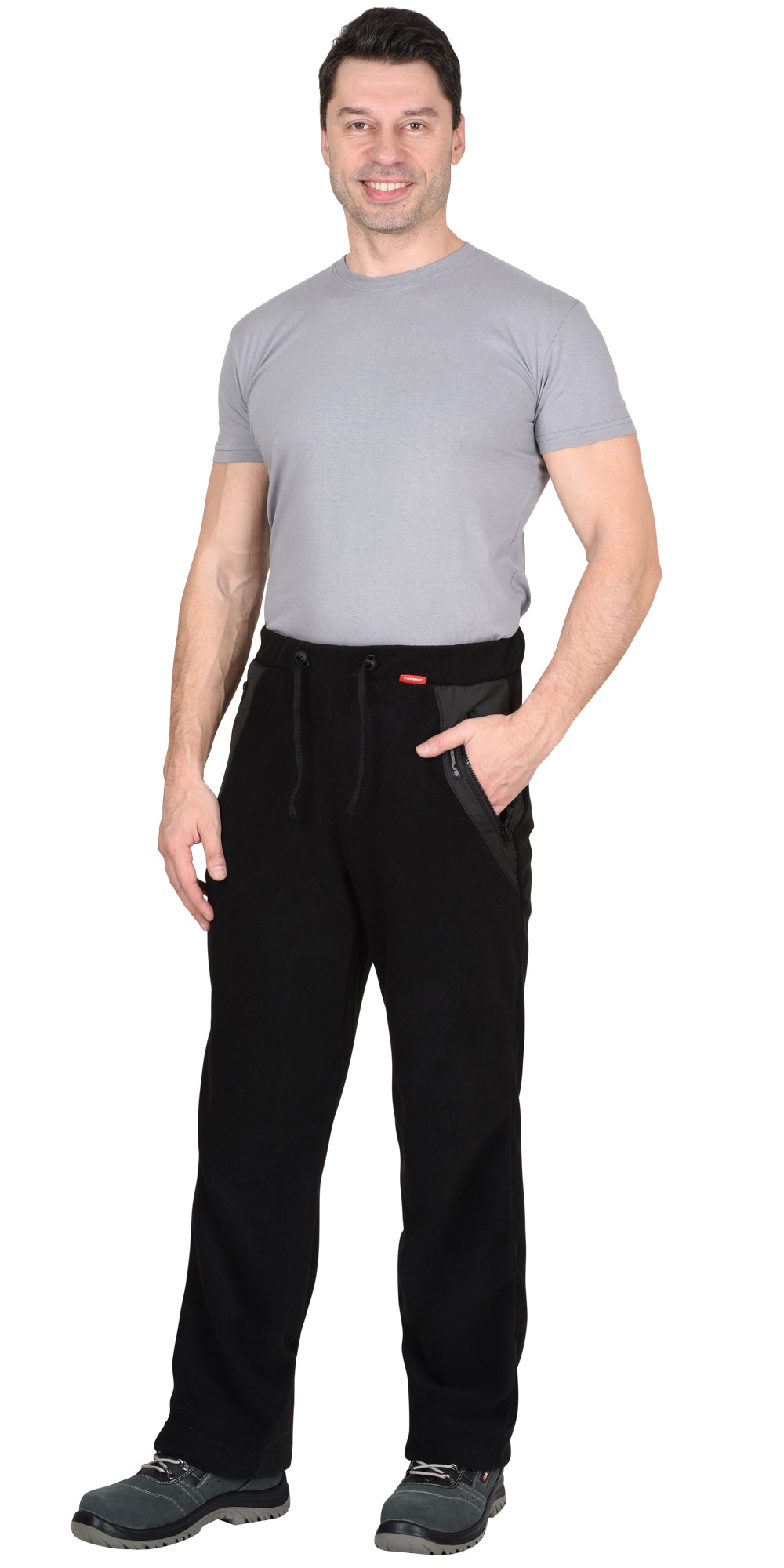 Флисовые брюки "СИРИУС-АКТИВ" мужские, цвет: черный, ткань: 100% ПЭ
