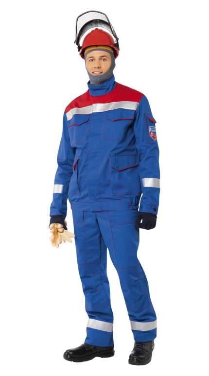 Костюм ЭЛЕКТРА Л-4 БИО СО мужской (куртка и брюки), цвет: васильковый