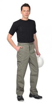 Летние брюки "СИРИУС-ДАЛЛАС" мужские, цвет: оливковый, ткань: смесовая