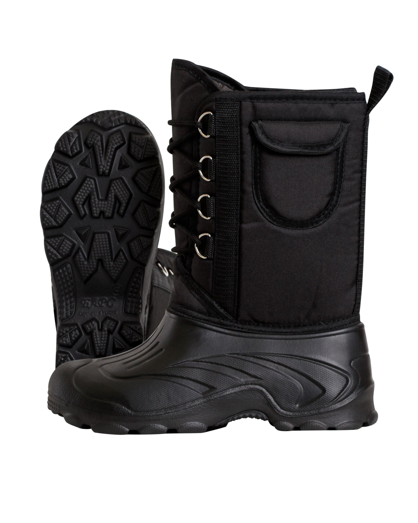 Дутики "ЭВА" мужские (Д-014 ч) на шнуровке с чулком (-40С), цвет: черный