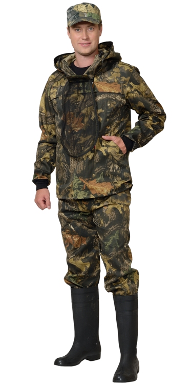 Костюм противоэнцефалитный "СИРИУС-АНТИГНУС-А" мужской (куртка и брюки), цвет: КМФ дубок, лес, смес.
