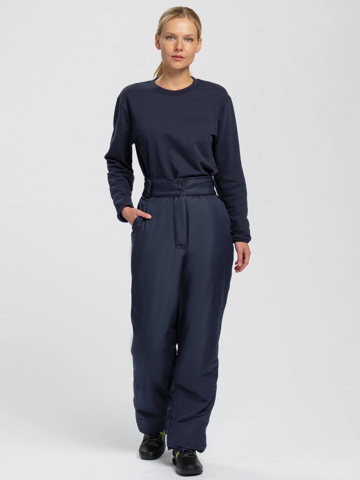 Зимние брюки "СНЕЖАНА" женские, утепленные, цвет: синий, ткань: 100% ПЭ