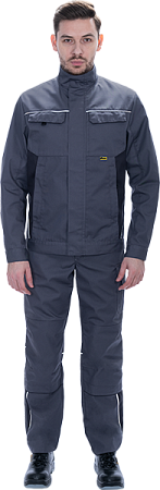 Летняя куртка "Спецобъединение-GT" мужская, цвет: серй с темно-серым, ткань: Томбой