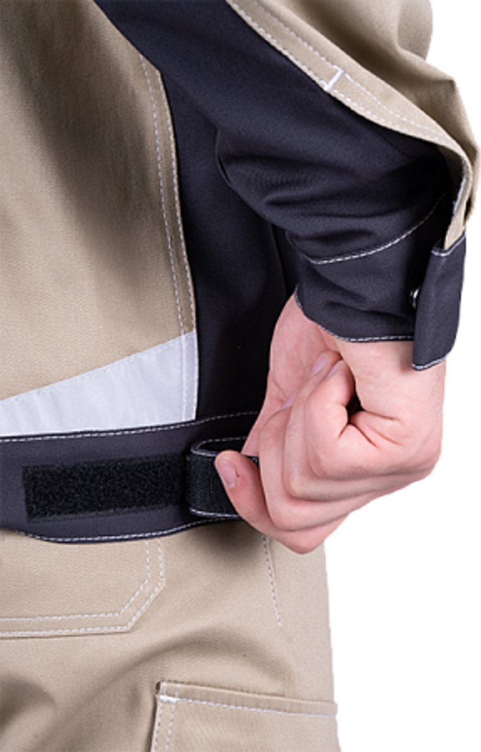 Летняя куртка "Спецобъединение-ТУРБО SAFETY" мужская, цвет: бежевый с темно-серым, ткань: Томбой Летняя куртка "Спецобъединение-ТУРБО SAFETY" мужская, цвет: бежевый с темно-серым, ткань: Томбой