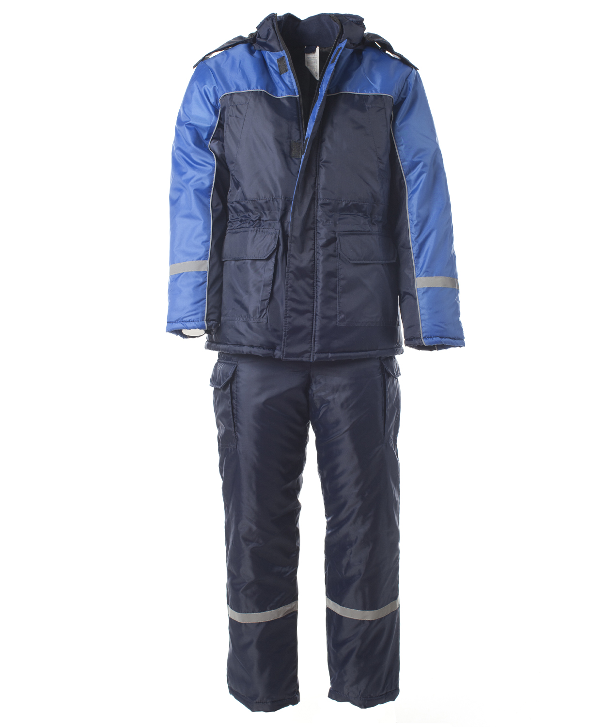 Зимний костюм "Эталон-БАЛТИКА" мужской, утепленный (куртка и п/к), цвет: тёмно-синий с васильковым