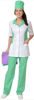 Медицинские костюмы с цветной отделкой