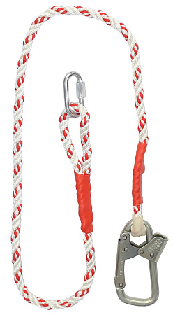 Строп В+Кс из каната 5м с монтажным и соединительным карабином Строп В+Кс из каната 5м с монтажным и соединительным карабином