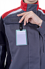 Летняя куртка "Спецобъединение-ТУРБО SAFETY" женская, цвет: серый с черным и красным, ткань: Томбой Летняя куртка "Спецобъединение-ТУРБО SAFETY" женская, цвет: серый с черным и красным, ткань: Томбой