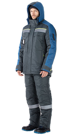 Зимний костюм "Авангард-ЛИНКОР" мужской (куртка и п/к), цвет: серый с морской волной, ткань: 100%ПЭ Зимний костюм "Авангард-ЛИНКОР" мужской (куртка и п/к), цвет: серый с морской волной, ткань: 100%ПЭ