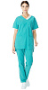Комплект LE6103  &quot;КОРФУ&quot; женский (блуза и брюки), короткий рукав, цвет: бирюзовый, ткань: смесовая