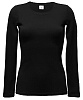 Футболка женская, с длинным рукавом (Лонгслив), цвет: черный