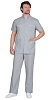 Костюм &quot;СИРИУС-МЕДИК&quot; мужской (блуза и брюки), короткий рукав, цвет: светло-серый, ткань: смесовая