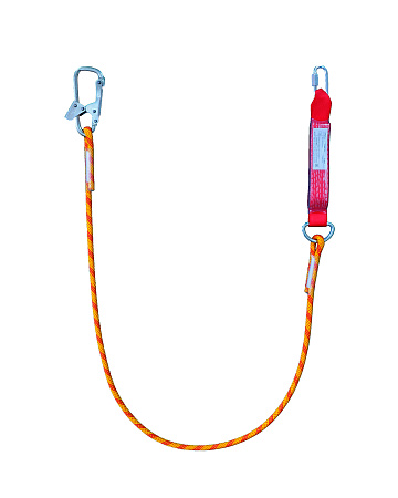 Строп аВ+Кс из каната с амортизаором, с 1монтажном и 1соединительным карабинами, 1,5м Строп аВ+Кс из каната с амортизаором, с 1монтажном и 1соединительным карабинами, 1,5м