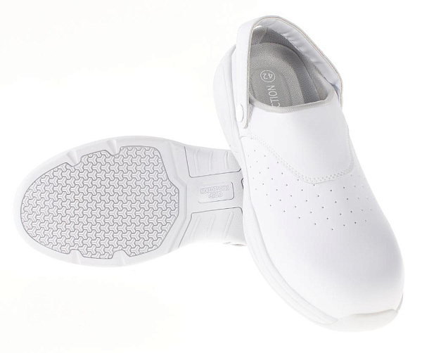 Сабо "WHITE GRIP PROTECTION", с перфорацией, композитный подносок, цвет: белый, ПУ Сабо "WHITE GRIP PROTECTION", с перфорацией, композитный подносок, цвет: белый, ПУ