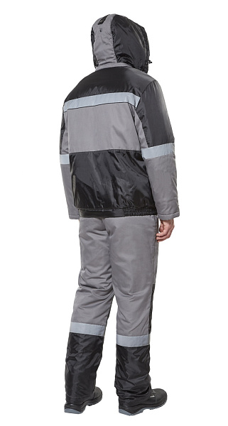 Зимний костюм "Авангард-СТАТУС" мужской, утепленный (куртка и полукомбинезон), цвет: серый с черным Зимний костюм "Авангард-СТАТУС" мужской, утепленный (куртка и полукомбинезон), цвет: серый с черным