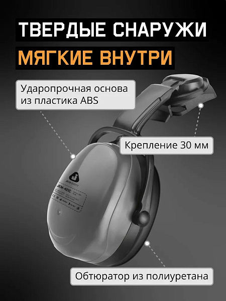 Наушники противошумные "JEM-421C Clamor Light" 28 дБ, серые, JETA SAFETY, с креплением на каску Наушники противошумные "JEM-421C Clamor Light" 28 дБ, серые, JETA SAFETY, с креплением на каску