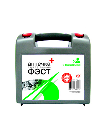 Аптечка "ФЭСТ" универсальная футляр из полистирола 210х210х70 (арт.1259) Аптечка "ФЭСТ" универсальная футляр из полистирола 210х210х70 (арт.1259)