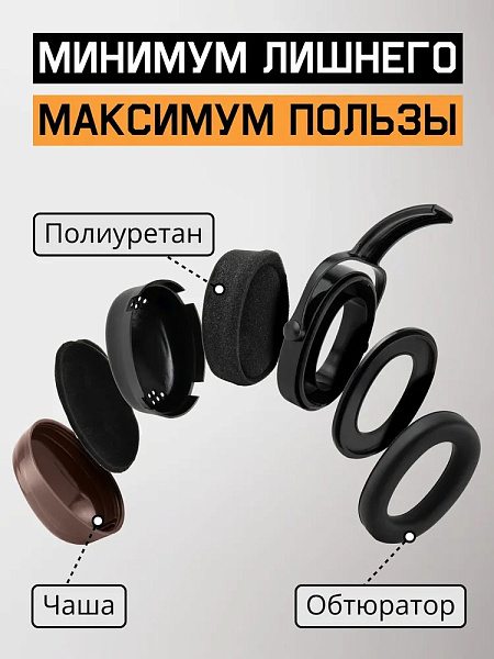 Наушники противошумные "JEM-521C Clamor" 29 дБ, коричневый, JETA SAFETY, с креплением на каску Наушники противошумные "JEM-521C Clamor" 29 дБ, коричневый, JETA SAFETY, с креплением на каску