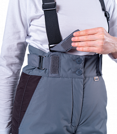 Зимние брюки "Спецобъединение-ХАЙ-ТЕК SAFETY" женские, цвет: серый с черным, ткань: Наутика Зимние брюки "Спецобъединение-ХАЙ-ТЕК SAFETY" женские, цвет: серый с черным, ткань: Наутика