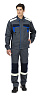 Летний костюм &quot;БАРИТ&quot; мужской (куртка и брюки), цвет: серый с васильковой отделкой, ткань: смесовая