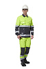 Летний костюм &quot;КРОН&quot; мужской (куртка и брюки), цвет: флуоресцентно-желтый с т.-серой отделкой