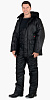 Зимний костюм &quot;СИРИУС-БЕЗОПАСНОСТЬ&quot; мужской, утепленный (куртка и полукомбинезон). цвет: чёрный, ткань: 100% ПЭ