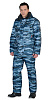 Зимний костюм "СИРИУС-БЕЗОПАСНОСТЬ" мужской, утепленный (куртка и полукомбинезон), цвет: КМФ серый вихрь, ткань: 100% ПЭ
