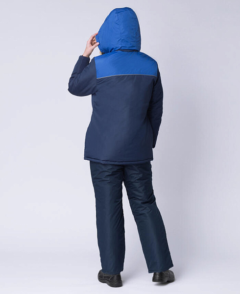 Зимняя куртка "САКРИН" женская, удлиненная, утепленная, цвет: темно-синий с васильковым, тк: 100%ПЭ Зимняя куртка "САКРИН" женская, удлиненная, утепленная, цвет: темно-синий с васильковым, тк: 100%ПЭ