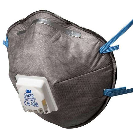 Респиратор 3М 9922, противоаэрозольный FFP2, с защитой от органических паров, с клапаном выдоха Респиратор 3М 9922, противоаэрозольный FFP2, с защитой от органических паров, с клапаном выдоха