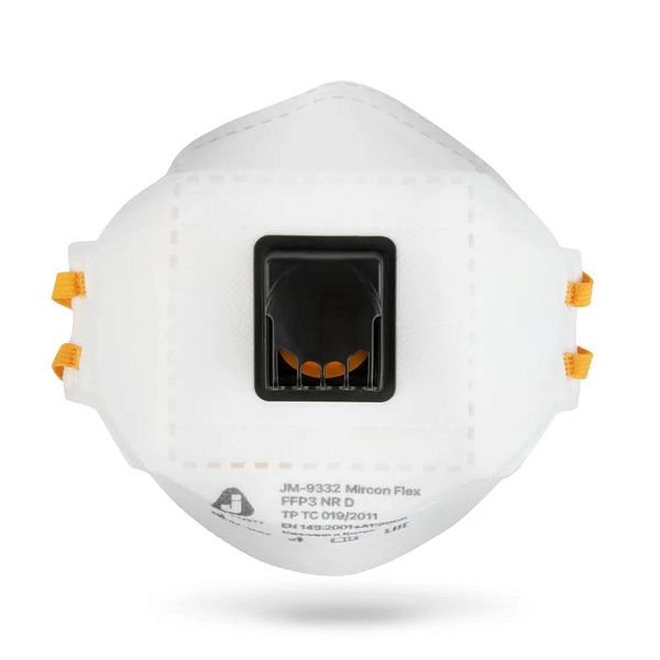 Респиратор "JETA SAFETY-JM-9332 Micron Flex" противоаэрозольный FFP3 NR D, с клапаном, (20 шт) Респиратор "JETA SAFETY-JM-9332 Micron Flex" противоаэрозольный FFP3 NR D, с клапаном, (20 шт)