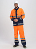 Летний костюм &quot;ДОРОЖНИК&quot; мужской (куртка удлиненная и полукомбинезон), цвет: оранжевый с темно-синим