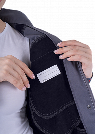 Летняя куртка "Спецобъединение-ТУРБО SAFETY" женская, цвет: серый с черным и красным, ткань: Томбой Летняя куртка "Спецобъединение-ТУРБО SAFETY" женская, цвет: серый с черным и красным, ткань: Томбой