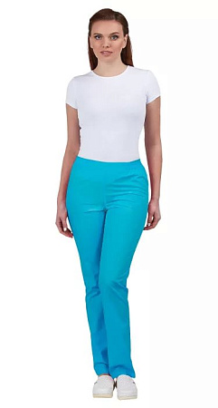 Брюки "КЛАССИКА", женские, цвет: бирюзовый, ткань: смесовая Брюки "КЛАССИКА", женские, цвет: бирюзовый, ткань: смесовая
