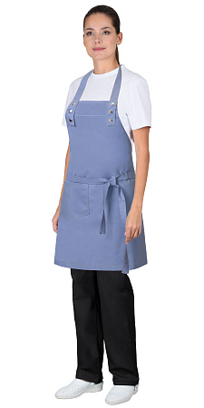 Фартук "Сириус-БАРИСТА", цвет: серо-голубой, ткань: смесовая Фартук "Сириус-БАРИСТА", цвет: серо-голубой, ткань: смесовая