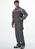 Летний костюм &quot;СОЮЗ-ПРОФЕССИОНАЛ-1&quot; мужской (куртка и брюки), цвет:серый с красным, ткань: смесовая