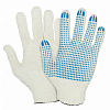 Перчатки 4-х нитка с ПВХ (точка), 7,5 класс, Белые, 38-40гр. 