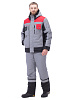 Зимний костюм &quot;ВИВАТ&quot; мужской, утепленный (куртка и полукомбинезон), цвет: серый с черным и красным, ткань: смесовая