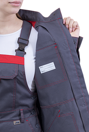 Летняя куртка "Спецобъединение-ХАЙ-ТЕК SAFETY" женская, цвет: серый с красным и черным, ткань: Смесова Летняя куртка "Спецобъединение-ХАЙ-ТЕК SAFETY" женская, цвет: серый с красным и черным, ткань: Смесова